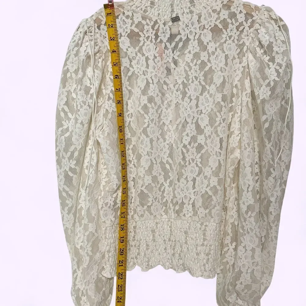 NWTs For Love and Lemons Victoria Secret Violeta White Lace Top (L) - Picture 8 of 16